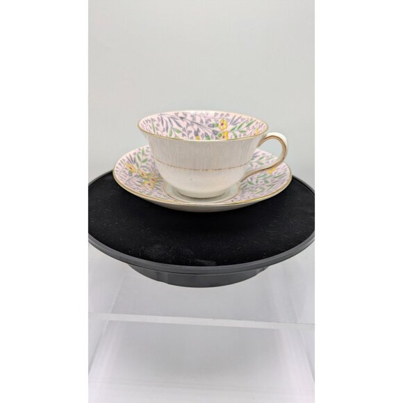 Rosina Wide Mouth Teacup & Saucer Set Floral Pattern & Gold Trim Bone China - Picture 16 of 16